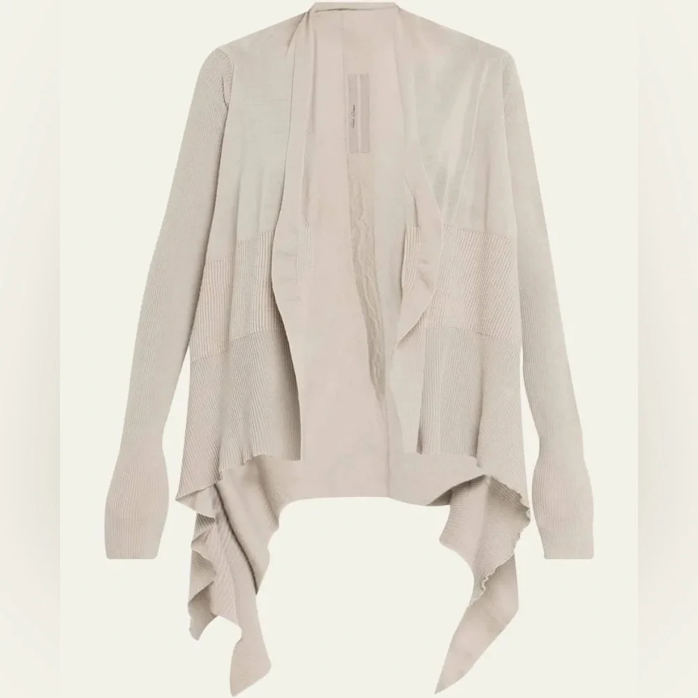 Rick Owens Fogachine SS22 Shawl Wrap Asymmetric Wool Cardigan FLAWED PLEASE READ